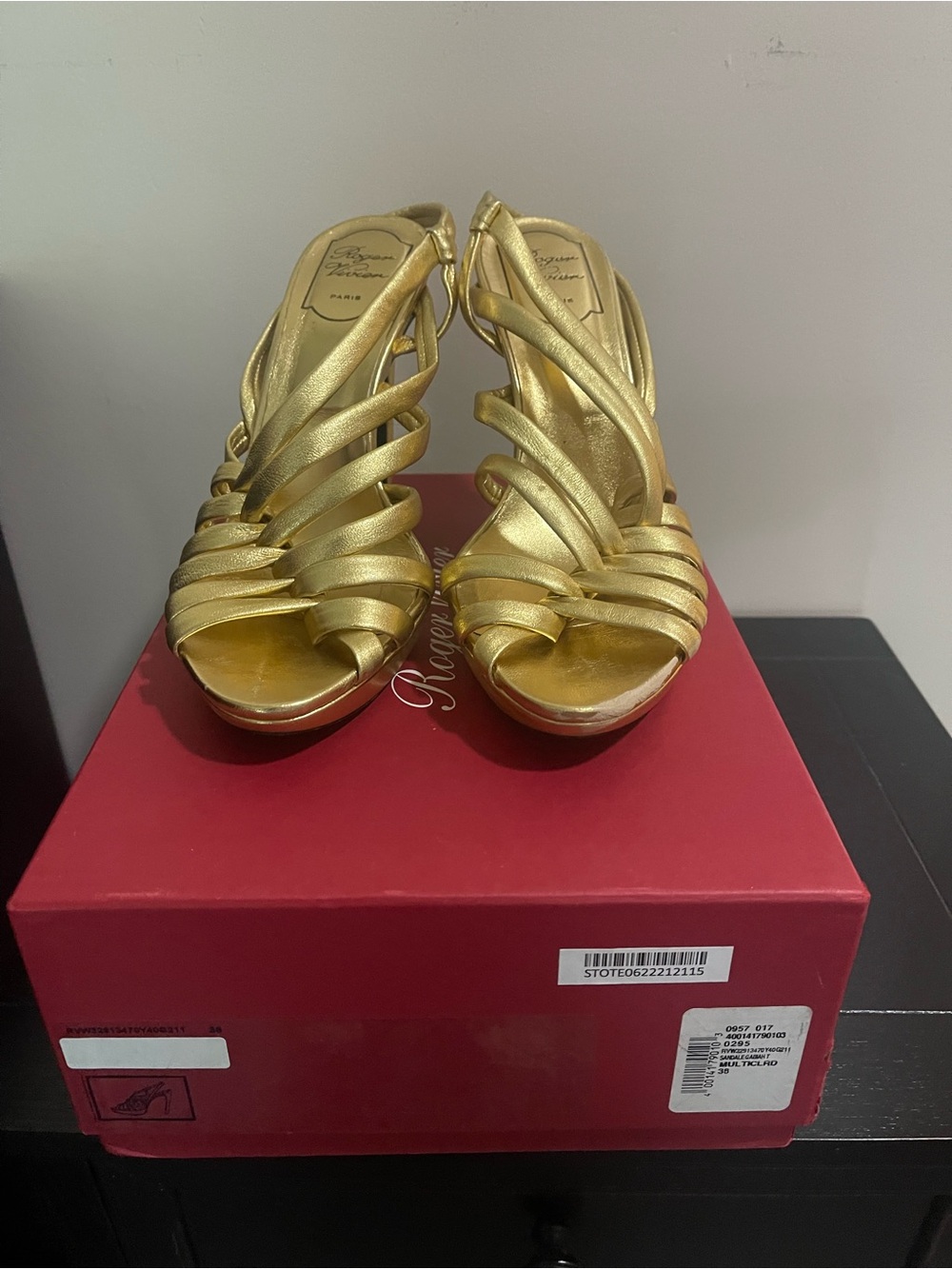 Roger Vivier Gold Strappy Sandals